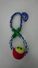 Balls and Rope 8 Loop Dog Toy