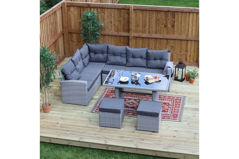 Louise – L Shaped 5 Piece Rattan Garden Furniture Set