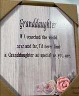Granddaughter  Standing Plaque