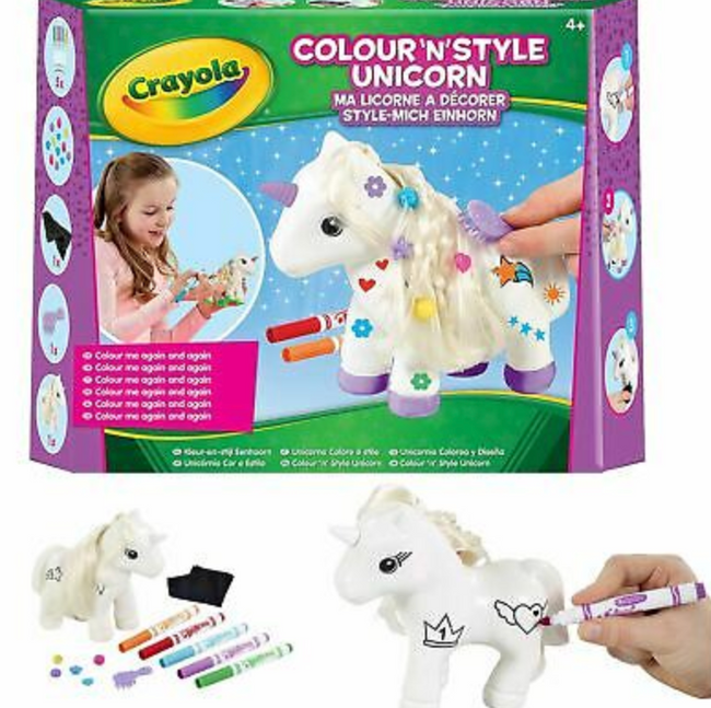 Crayola Colour n Style Unicorn Craft Kit Girls Wipe Clean Gifts Toys