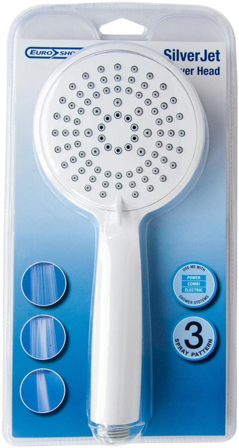 Euroshowers SilverJet Shower Head in White