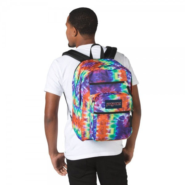 JanSport Big Student Backpack Hippie Days Red Multi Tie Dye 34L