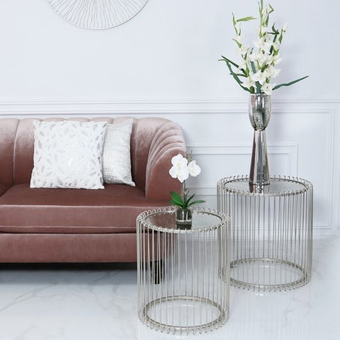Mia Silver Metal Nest End Tables
