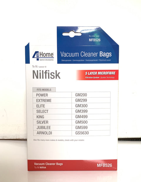 4 YOUR HOME NILFISK FAMILY-BUSINESS REPLACEMENT PACK OF 5 VACUUM CLEANER BAGS | EXSMFB251