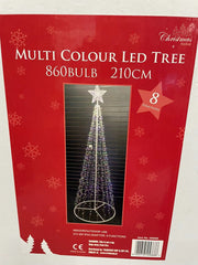 MULTICOLOR LED TREE 210cm/850 BULBS