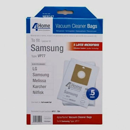 4 YOUR HOME SAMSUNG REPLACEMENT PACK OF 5 VACUUM CLEANER BAGS (EXSMFB247)