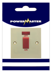 POWERMASTER 1 GANG 45 AMP COOKER SWITCH WITH NEON