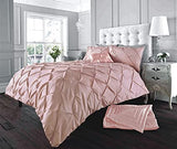 Gaveno Cavailia Alford Pintucks Style Luxurious Duvet Cover Sets Quilt Cover Sets Bedding Sets with Pillowcases (Soft Pink, King)