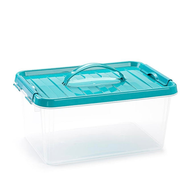 Multipurpose Storage Box PLASTIC FORTE Transparent Storage Box with Wheels  Plastic Organizer Box With Wheel and
