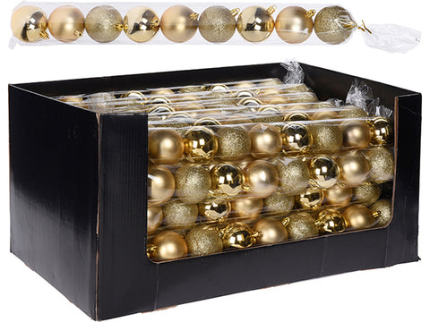 Christmas Ball In Gold 6 Cm In Pack Of 9