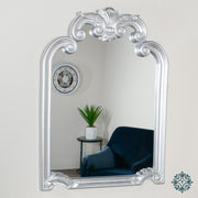 Kiara overmantle mirror silver 120 x 90cm