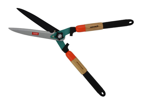 Green Jem Heavy Duty Hedge Shears Garden Tool with 9-Inch Serrated Non-Stick Blades - Orange