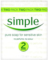 Simple Antibacterial Soap for Sensitive Skin, 125 g (2 Bars)