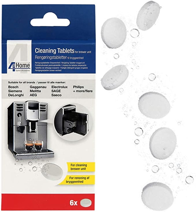 Qualtex 6 Cleaning Tablets for Bosch Neff Siemens Coffee Brewer Systems