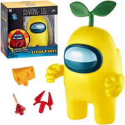 Among Us Yellow Action Figure Single Pack 16-18cm -Incl: 5 Hidden Hats & Accessories