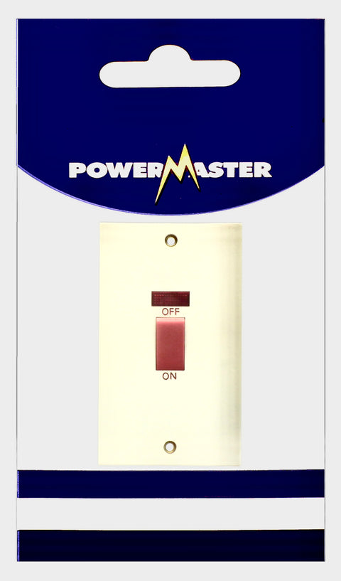 POWERMASTER 2 GANG 45 AMP COOKER SWITCH WITH NEON