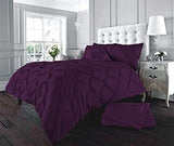 Gaveno Cavailia Alford Pintucks Diamonds Style Luxurious Duvet Cover Sets Quilt Cover Sets Bedding Sets with Pillowcases (Aubergine, King)