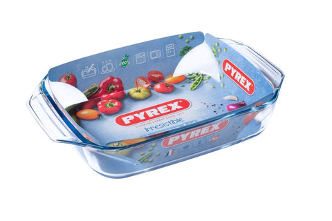 Pyrex Optimum Glass Rectangular Roaster High Resistance Easy Grip 31x20 cm,