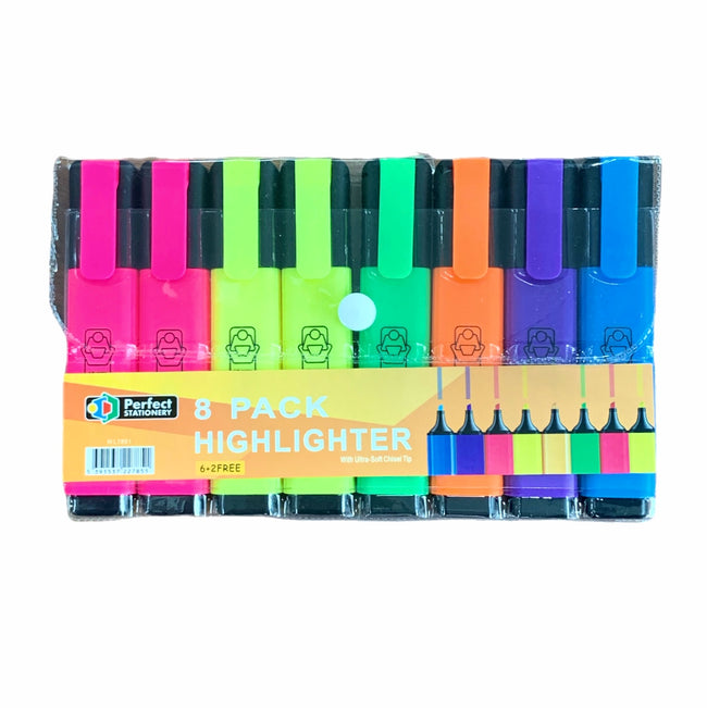 Perfect stationary Highlighters Assorted 8 Pack