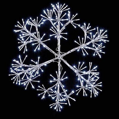 1.5m Silver Starburst Snowflake 1080 White LED's Outdoor Christmas Display