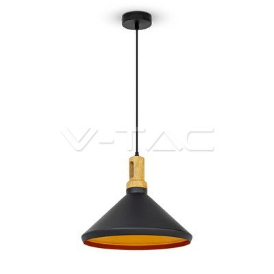 Modern Pendant Light Long Black Wooden Top