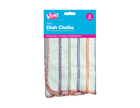 TERRY DISH CLOTHS 100% Cotton Tea Towels Kitchen Cleaning