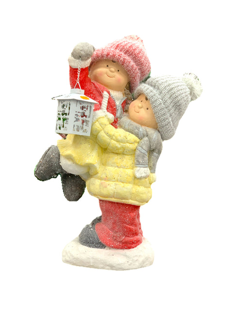 Winter kids with Lanterns Ornaments