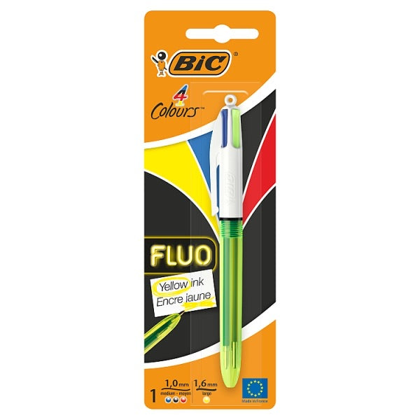 BIC 4 Colour Pen Fluo with Yellow Ink (1 Piece)