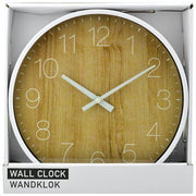 White Wood Round Scandanavian Wall Clock