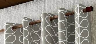 Orla Kiely House Linear Stem Silver Eyelet Curtains