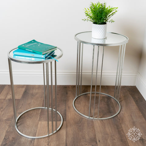 Freya set of 2 accent table silver