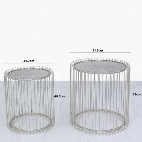 Mia Silver Metal Nest End Tables