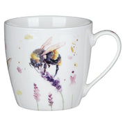 Country Life Watercolour Bumble Bee White Ceramic China Mug