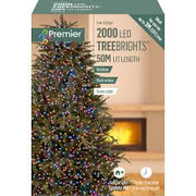 Premier 2000 LED Multi-Action TreeBrights Christmas Tree Lights Timer - RAINBOW