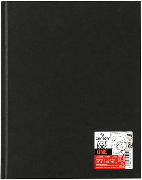 Canson ONE Art Book Paper Pad, Smudge Resistant Sketch Book Paper Pad, Hardbound, 67 Pound, 8.5 x 11 Inch, 98 Sheets