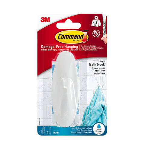 Command Large Bathroom Hook with Water Resistant Strips