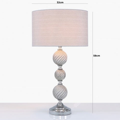 CIMC Value Three Ceramic Ball Table Lamp With Silver Shade