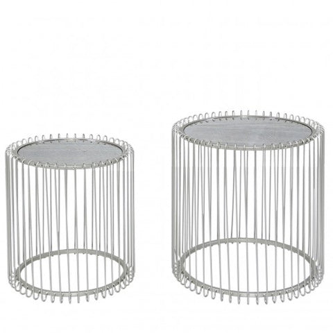 Mia Silver Metal Nest End Tables
