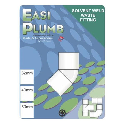Easi Plumb 32Mm White Waste 45 Deg Bend