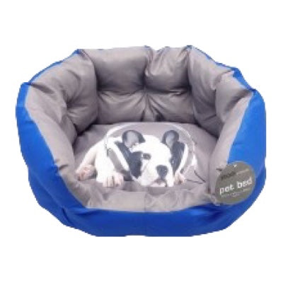 Pooch Printed Dog Bed Blue