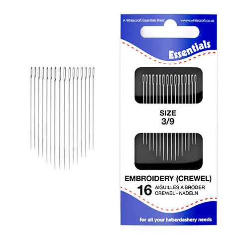 Essentials Embroidery 3/9 Hand Sewing Needles