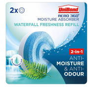 Unibond Aero 360 Moisture Absorber Waterfall Freshness Refills Pack of 2