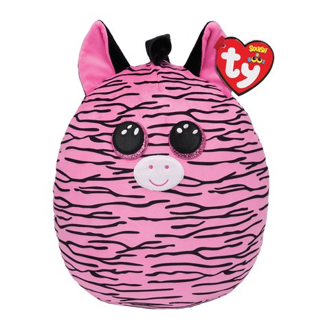 TY 10” Squish-A-Boo Zoey PINK AND BLACK STRIPED ZEBRA