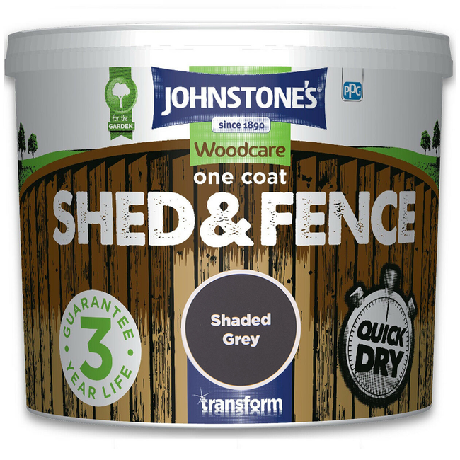 JOHNSTONE'S WOODCARE ONE COAT SHED AND FENCE  -  Shaded Grey