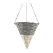 Dipped Grey/White Hanging Basket Cone 12"