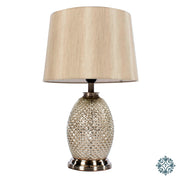 Acorn speckled table lamp silver/gold 48cm