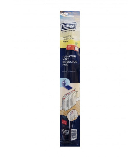 Exitex Radiator Heat Reflector Back Foil 5 M Long Heat Energy Saving Film Adhesive Pads