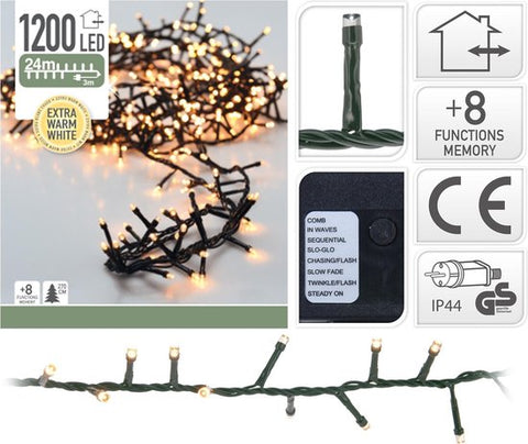 Valetti Microcluster 1200LED Warm White 24mtr Christmas tree lighting