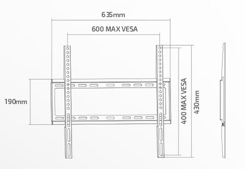 Superior Electronics TV Wall Mount 37-70 Fixed Extra Slim