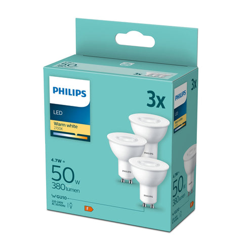 Philips LED Spot 4.7W-50W GU10 Warm White